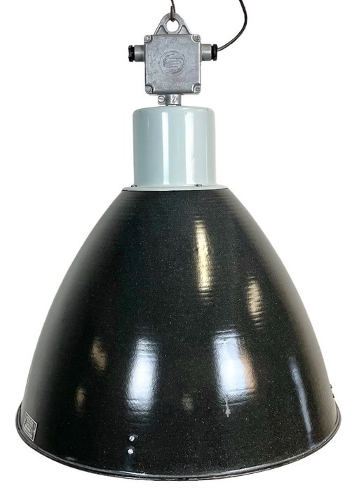 Große industrielle Emaille-Fabrik-Hängeleuchte von Elektrosvit, 1960er Jahre