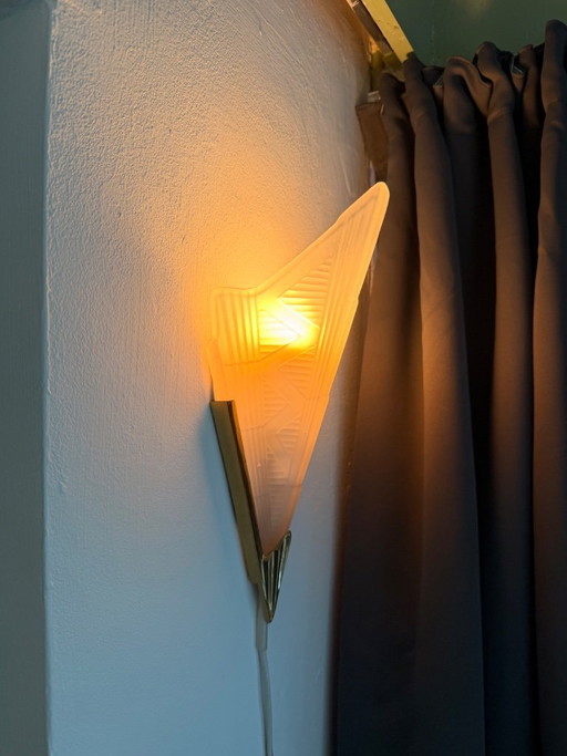 Art Deco Wandleuchten vintage ikea mit geätztem Glas