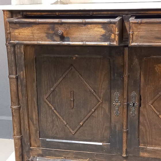 Image 1 of Antiek Frans Faux Bamboo dressoir
