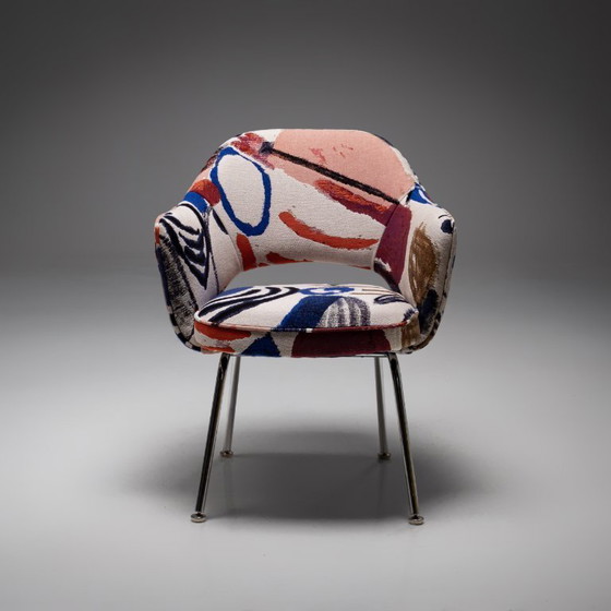 Image 1 of Model 71 Dining Chair in La Toile du Peintre by Eero Saarinen for Knoll