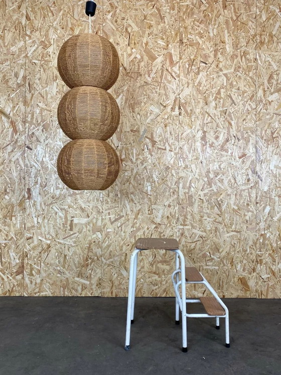 Image 1 of XL 60s 70s lamp lamp ball lamp raffia wickerwork space age design 60s