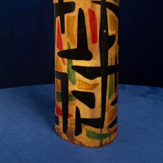 Thermos Aldo Tura Mod. 796D en parchemin à décor abstrait, 1940 – Objets déco, Leather, Abstract (photo 14 of 24)