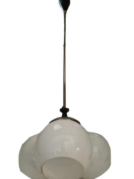 Kroonluchter in postmoderne stijl, Polen, jaren 1960 – Glass, Metal (photo 8 of 10)