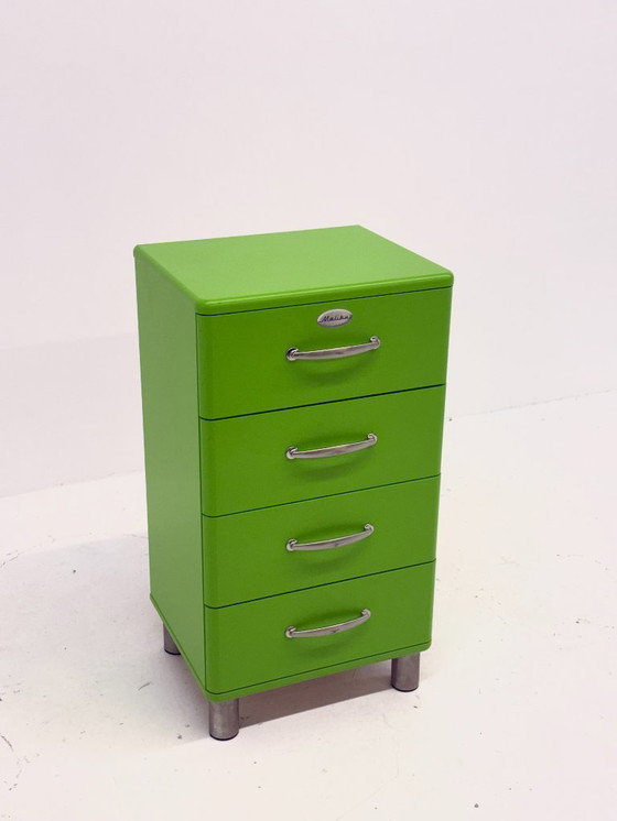 Image 1 of Cassettiera Malibu Tenzo verde a 4 cassetti vintage