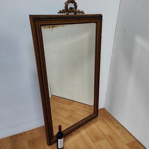 Antique Regency Baroque Rococo facet cut mirror.