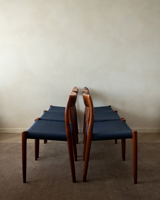 Image 1 of Danish Modern Teak Dining Chairs Model 77 by Niels Otto Møller for J.L. Møllers Møbelfabrik, Denmark, 1960s, Set of 6