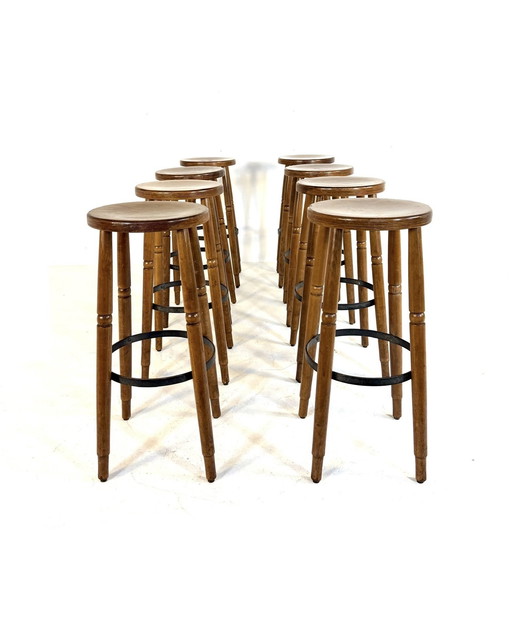 Tabouret de bar brutaliste 8x années 60