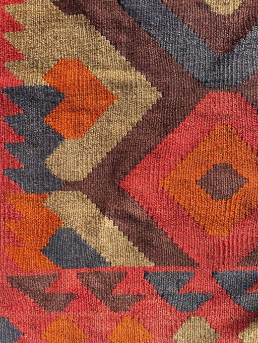 Multicolored handmade kilim rug. Turkey, 1970s