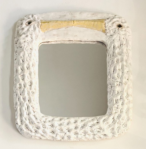 Image 1 of Contemporary French ceramic mirror – Stork by Renzo Maar