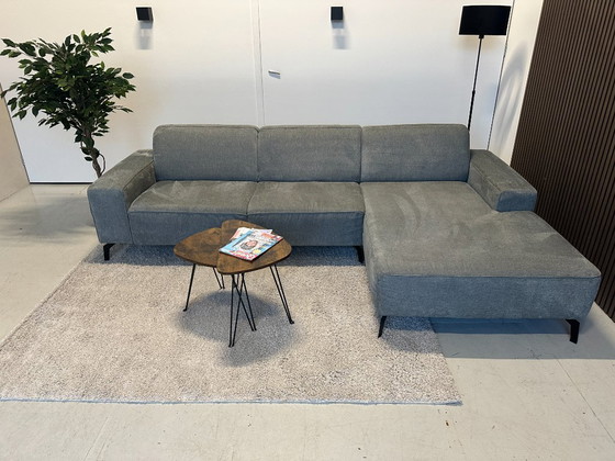 Image 1 of Blauw/Grijze hoekbank 290x170 cm