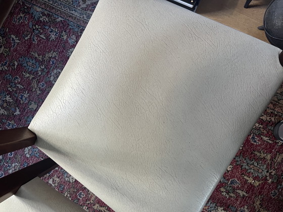 Image 1 of Set di sedie da pranzo vintage di design danese/olandese - anni '60 in teak/similpelle bianco sporco