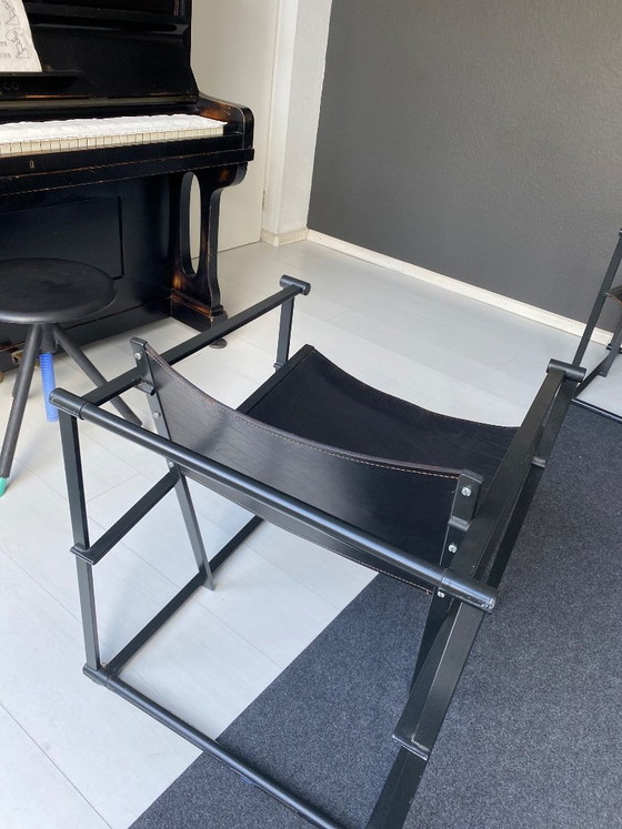 Juego de dos Sillones, Original Pastoe FM60 Cube Chair, Metal, Cuero, Negro, Modern (foto 5 de 5)