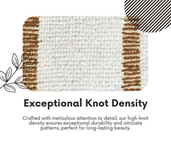 Image 1 of Alfombra marroquí abstracta moderna, alfombra Beni Ourain de lana color crema beige, 2x1 m.