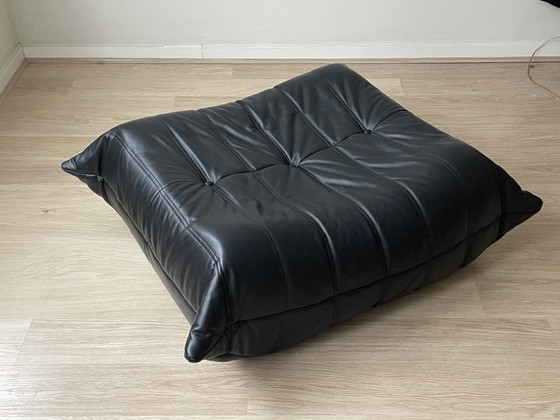 Image 1 of Identical Replica Ligne Roset Togo Sofa – Black Leather – 100% Italian Leather