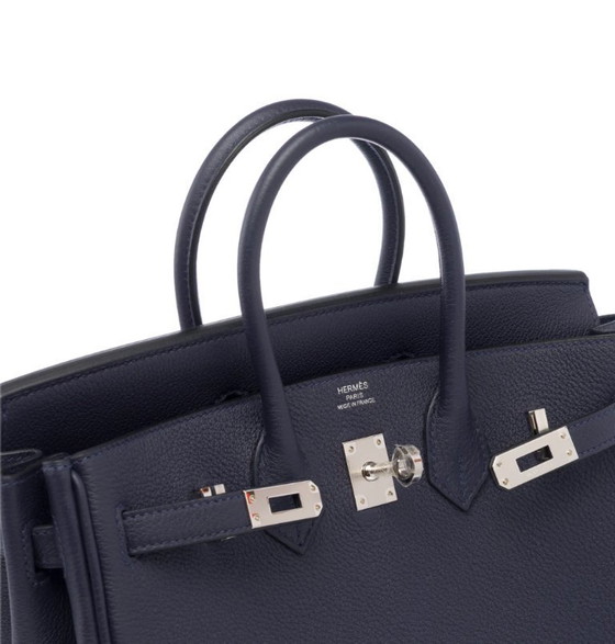 Image 1 of Sac HERMES Birkin 25 en Cuir Bleu Marine - 103352