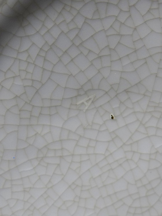 Image 1 of Vase boule faïence craquelé chinoiserie vintage années 60-80