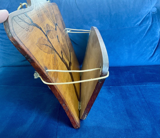 Image 1 of Porte courrier art déco , objet signé , bois . 