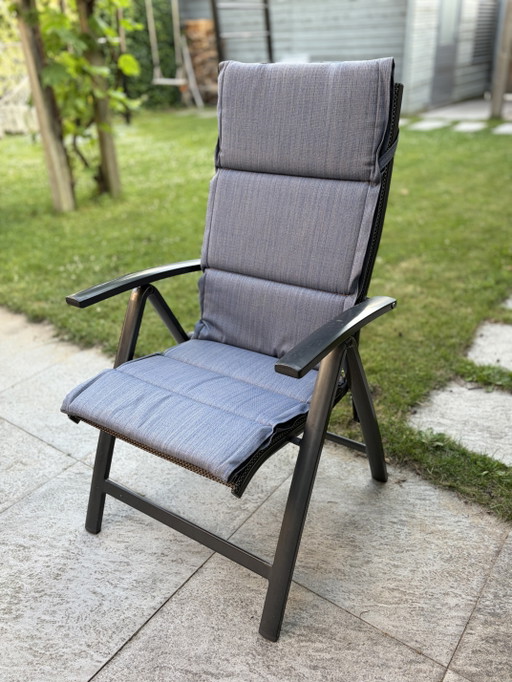 4 outdoor cushions + small cushions from Zitza (denim color)