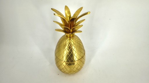 Seau à glace vintage en laiton en forme d'ananas, années 1970