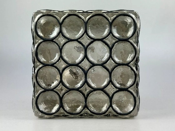 Image 1 of 60s 70s ceiling lamp Glashütte Limburg Germany Plafoniere glass & metal