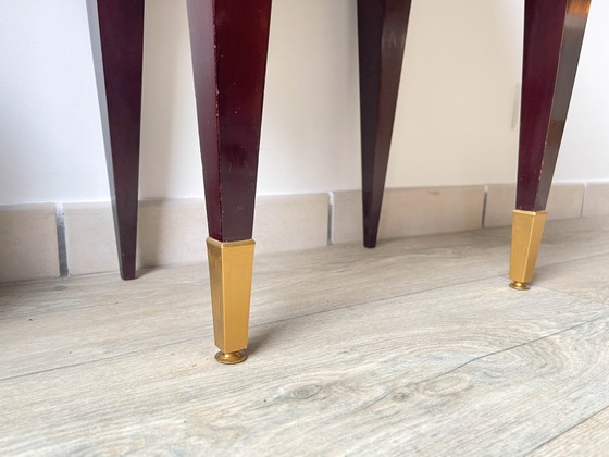 Comodino vintage in legno e ottone, 1950 – Mobili da giardino, Wood, Brass, Scandinavian (photo 3 of 12)