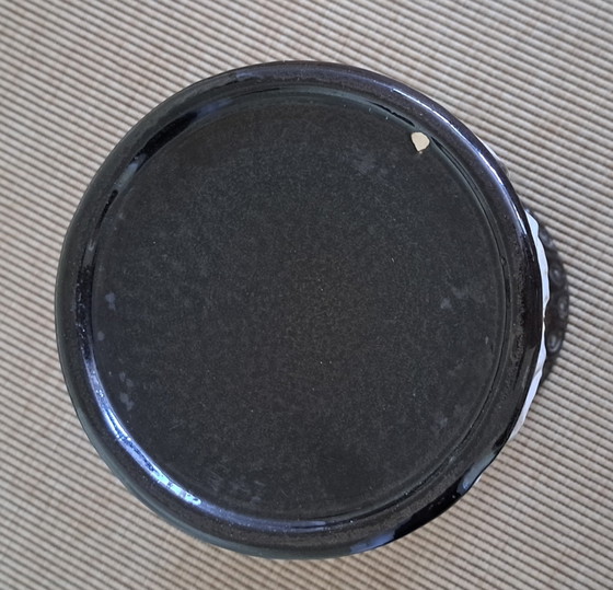 Image 1 of Vintage keramieke bloempot rond op standaard 