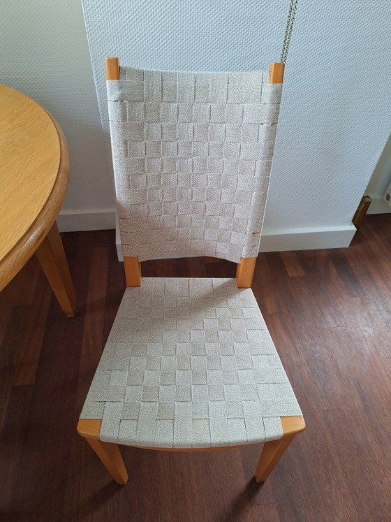 Image 1 of 3 woven IKEA dining chairs beige with wood
