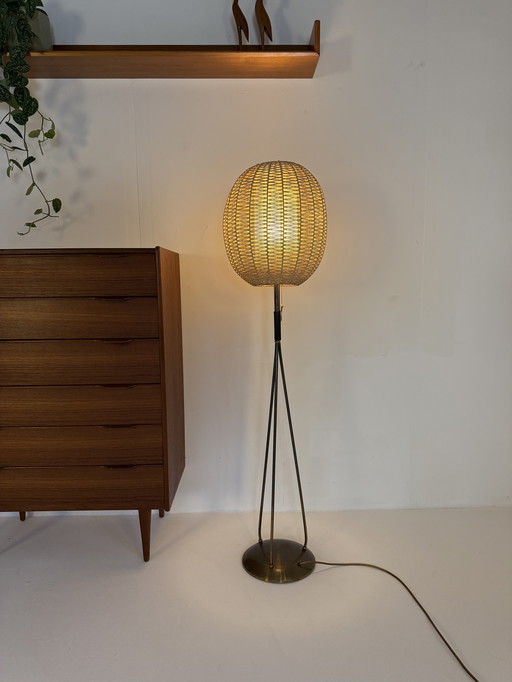 Lámpara de pie trípode vintage '60