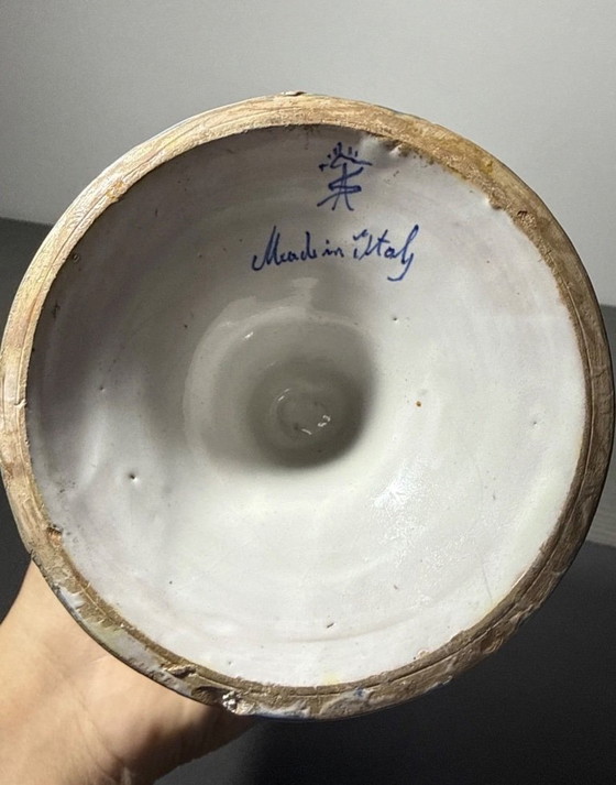 Image 1 of A348-Superb Antique Pitcher Alfredo Santarelli Majolica Italy