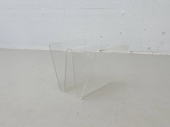 Image 1 of Transparenter Zeitschriftenhalter aus Acrylglas von Klarmöbel, 1970er Jahre