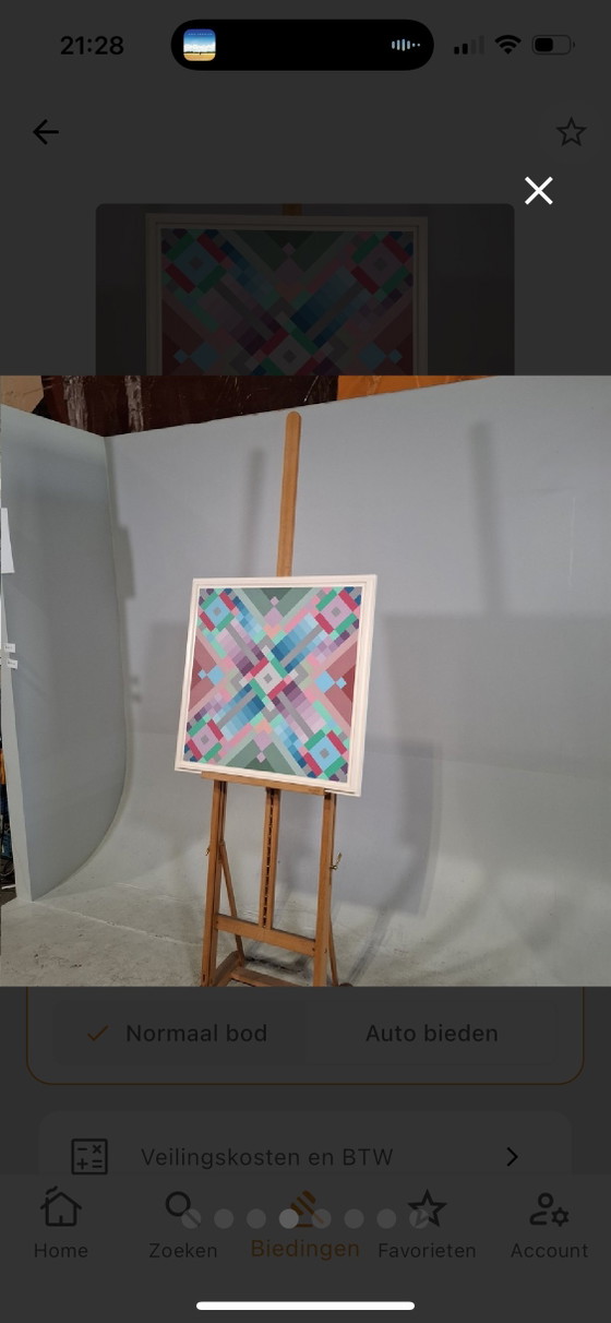 Image 1 of Roel Rolleman - acrylic painting - 1982 - 5:13 A.M. - 75x75 cm
