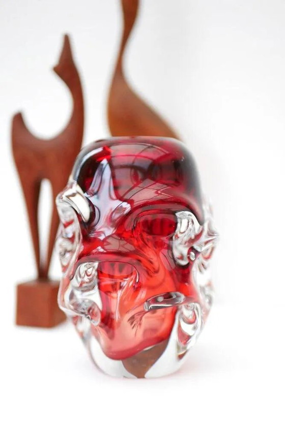 Image 1 of Red crystal vases by Augustsson for Åseda, set of 2