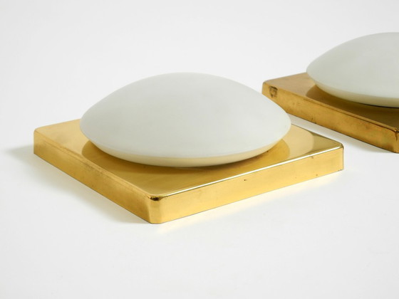 Image 1 of Twee koperen wandlampen uit de jaren 70 van Rolf Krüger voor Heinz Neuhaus Leuchten