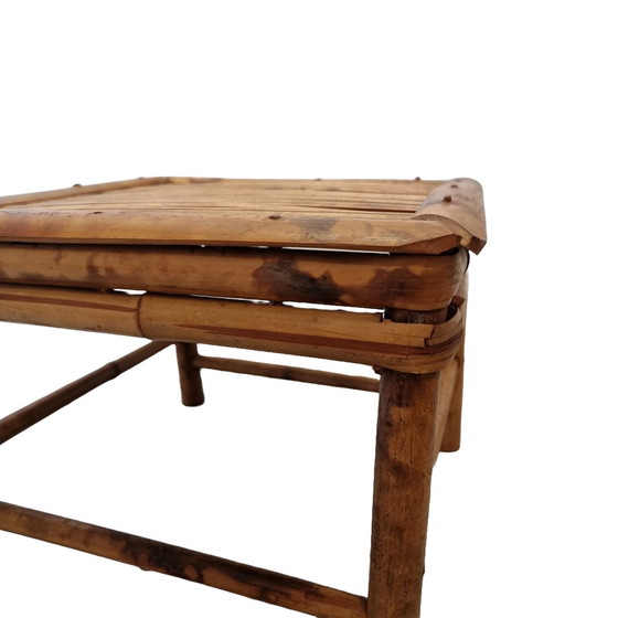 Image 1 of Table à plantes vintage en bambou et écaille de tortue, milieu du 20e siècle