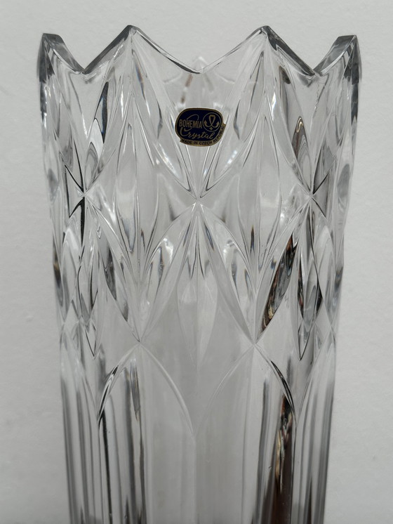 Image 1 of Vintage geslepen kristallen vaas - Bohemen kristal - H 30 cm