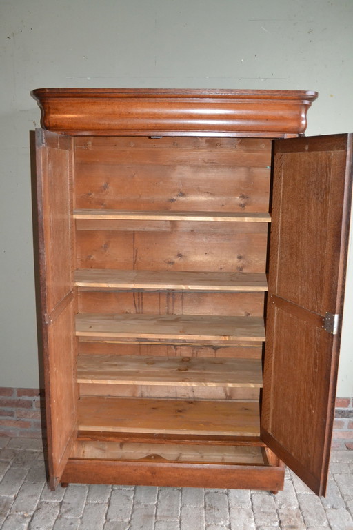 Antique Oak Wood Biedermeier Maid's Cupboard