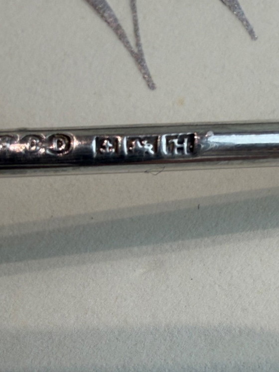 Henry Clifford Davis – 6 Cuillères à Moka en Argent Sterling 925 & Émail – Proud’s – 1959 – Jamais Utilisées (photo 13 of 18)