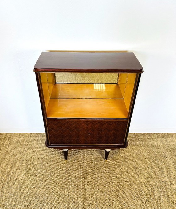 Image 1 of Art Deco vitrinekast van Macassar ebbenhout, 1950