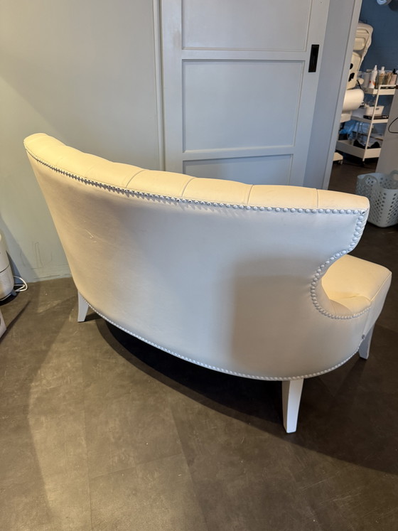 Wit leren Bank Sam van Piet Boon – 2 zitsbanken, Leather, Wood (photo 2 of 6)