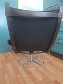 Schwarzer weicher Leder Wing Chair / Drehstuhl