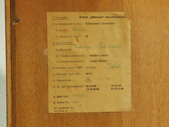 Image 1 of Mobiletto vintage da soggiorno, 2 pezzi, palissandro, anni '60, Germania