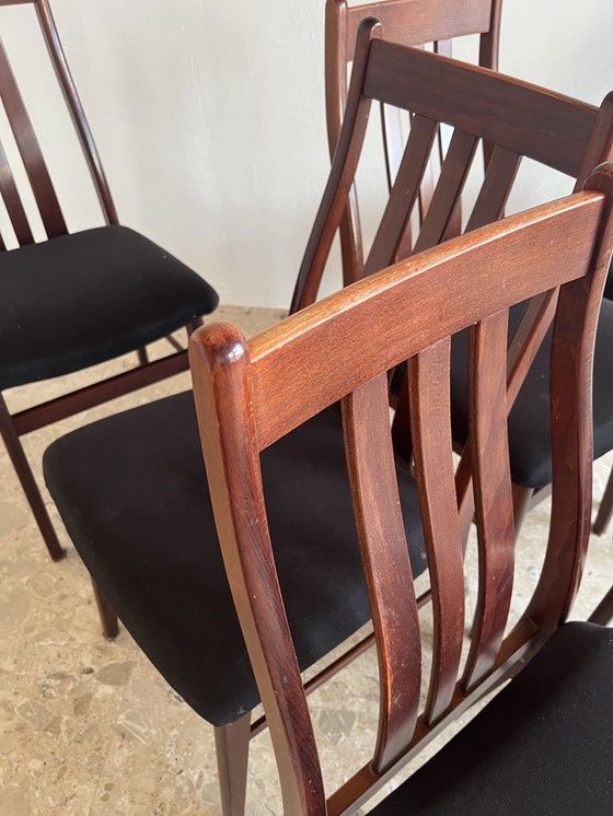 Image 1 of 6x Originele "Farstrup Møbelfabrik jaren 60" Eetkamerstoel Mahonie Denemarken!!