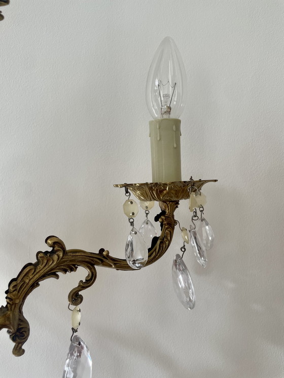 Image 1 of Lampadario a 3 bracci con nappe in ottone