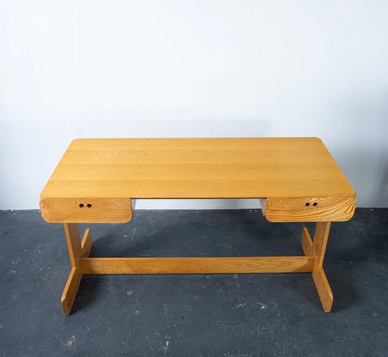 Scrivania Derk Jan De Vries anni 80, Scrivanie, Legno, Beige (foto 4 di 5)