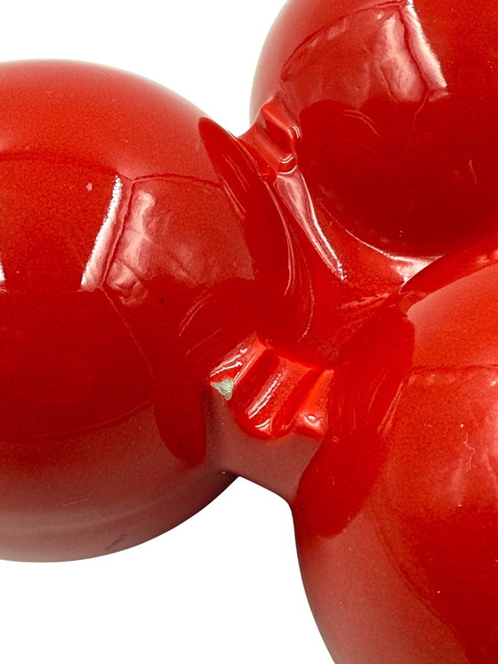 Image 1 of Roberto Rigon, Cendrier en céramique rouge de l'âge de l'espace, Bertoncello Italie vers 1970