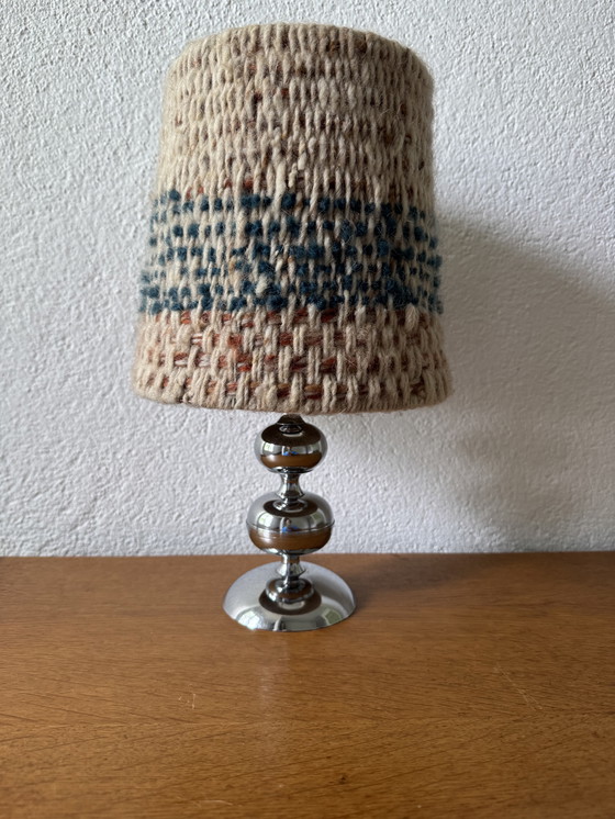 Image 1 of Small Space Age lamp in chrome and wool