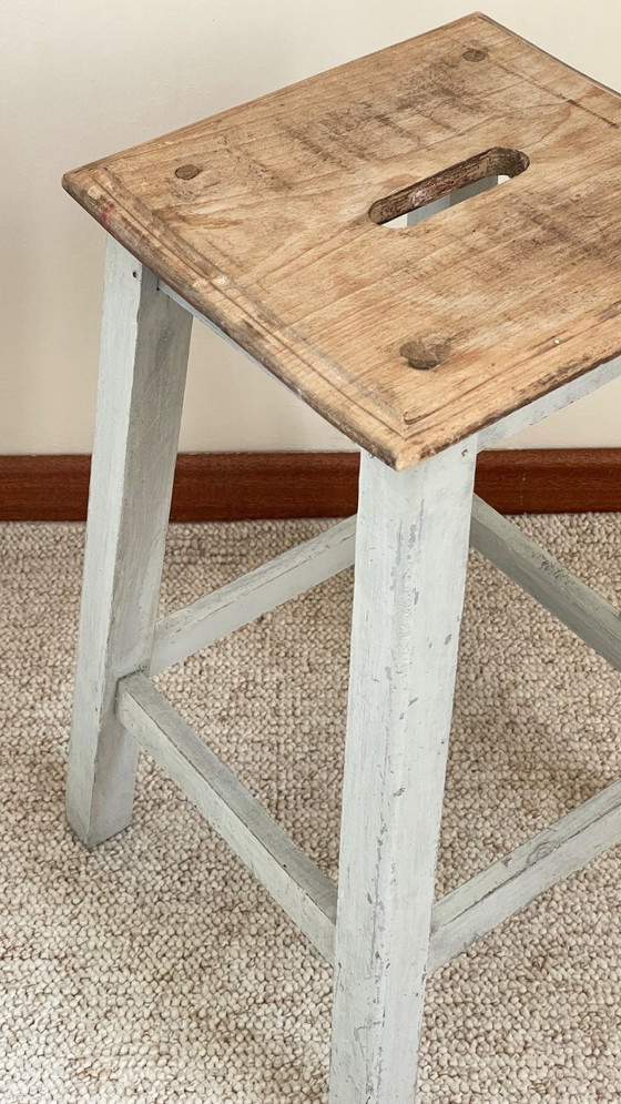 Antieke massief houten kruk – Krukjes, Wood (photo 3 of 11)
