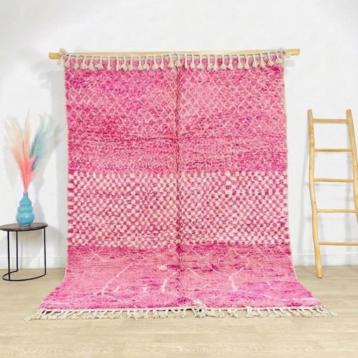 Alfombra bereber rosa de pura lana para tu espacio, 200x300 cm – Aime Té, vloerkleden en tapijten, Wool