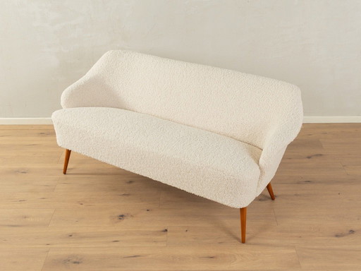 Charming Cocktail Sofa with Teddy Fabric, 1950s