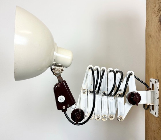 Image 1 of Lampada a forbice industriale della Germania dell'Est di VEB Zweckleuchtenbau Dresden, anni '50